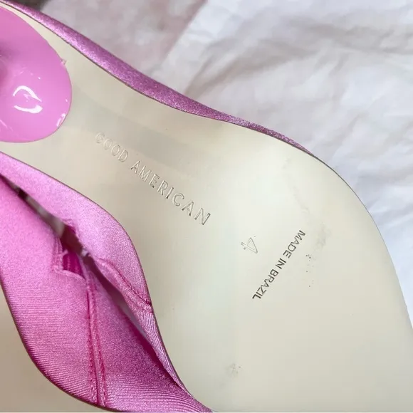 Good American Emma High Bootie Pointed Toe in Pink With Dust Bag 4 NWOT