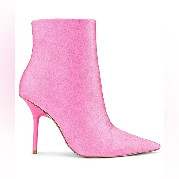 Good American Emma High Bootie Pointed Toe in Pink With Dust Bag 4 NWOT