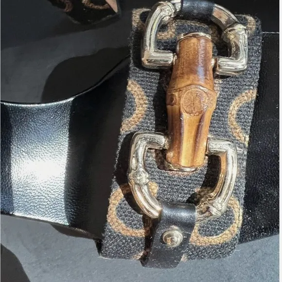 Gucci Horse-bit Black and Brown Heeled MulesMAKE ME AN OFFER