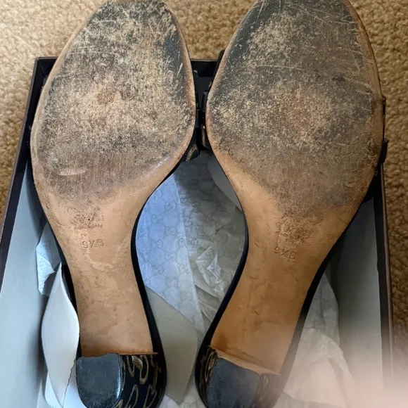 Gucci Horse-bit Black and Brown Heeled MulesMAKE ME AN OFFER
