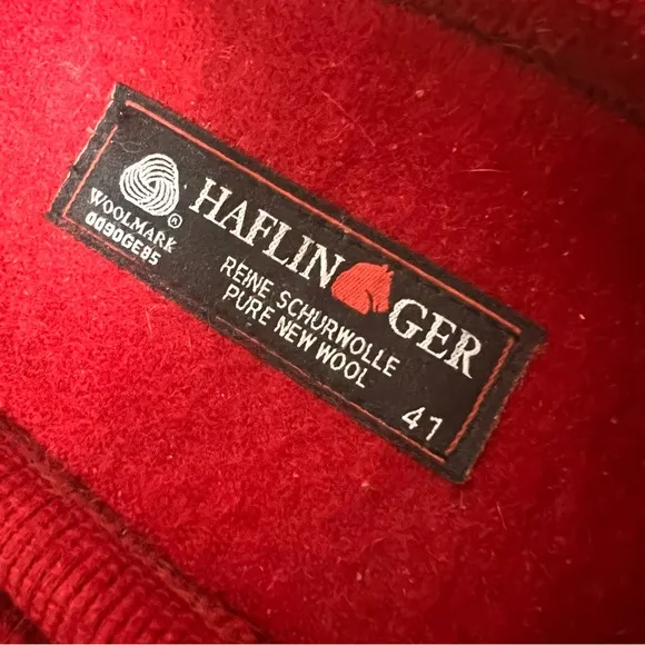 HAFLINGER Cat Mouse Red Wool Felt Slippers Shoes Germany Women Sz 41 / 10