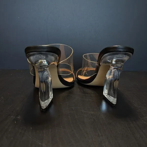 Halston Heritage Zaza Sandal Clear Jelly Heel Plastic Womens 8.5 Clubewear Party
