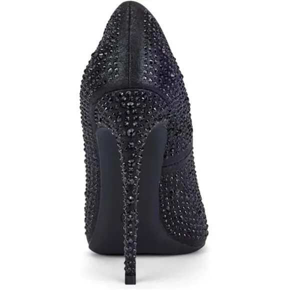 Heels for Bride Shoes for Women Black Rhinestone
