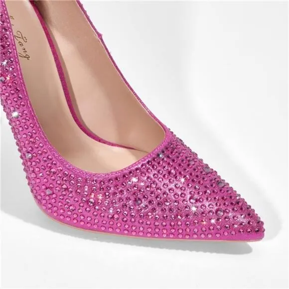 Heels for Bride Shoes for Women Hot Pink Rhinestone