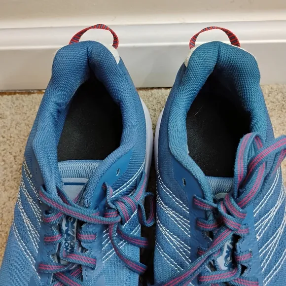 Hoka One One Clifton 6 Men Size 9 Blue and Red Running Shoes