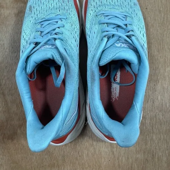 Hoka One One Clifton 8 Women Size 9 Blue Running Shoes Sneakers