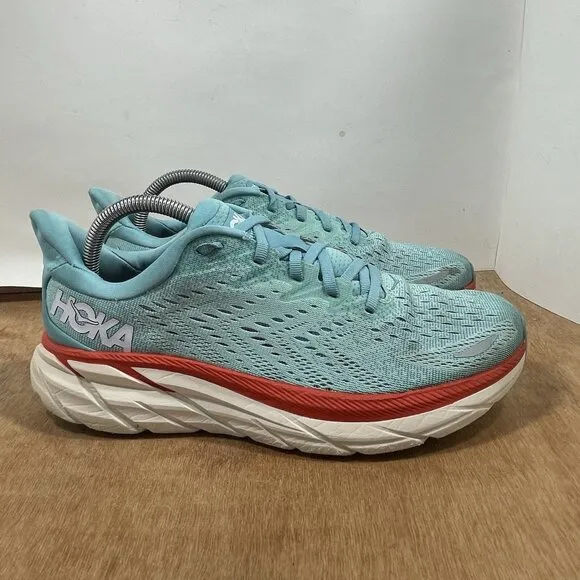 Hoka One One Clifton 8 Women Size 9 Blue Running Shoes Sneakers