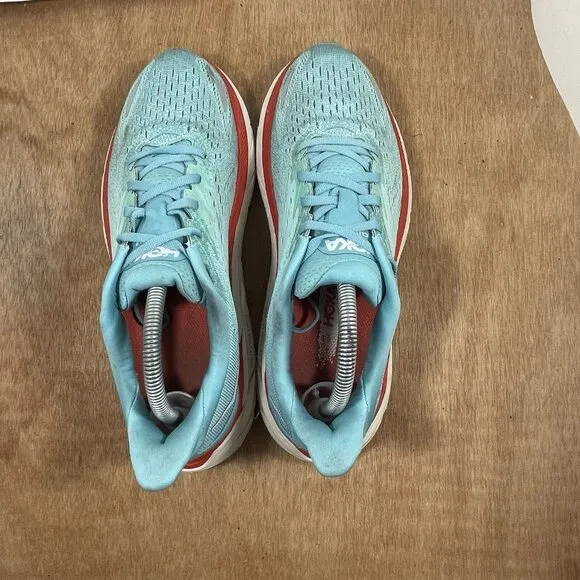 Hoka One One Clifton 8 Women Size 9 Blue Running Shoes Sneakers