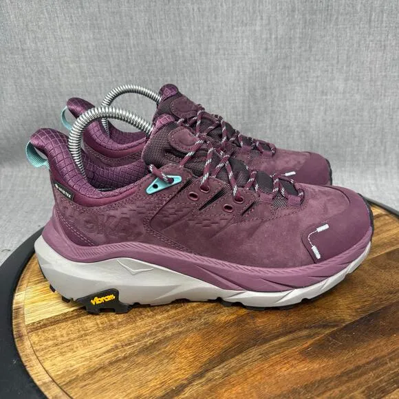 Hoka One One Kaha 2 Low GTX Women's Size 6 Hiking Shoes Grape Wine Purple Trail