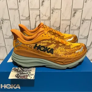 Hoka One One Stinson 7 Trail Running Hiking Shoes Amber Brown Orange Mens 8.5