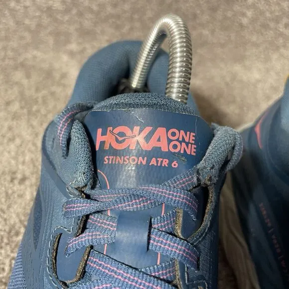Hoka One One Stinson ATR 6 Blue Athletic Running Shoes 1110507 MBSF Women’s Sz 8