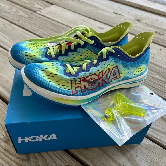 Hoka One One U Cielo FlyX Track Spike Shoes running pole vault NEW NIB 8.5 7