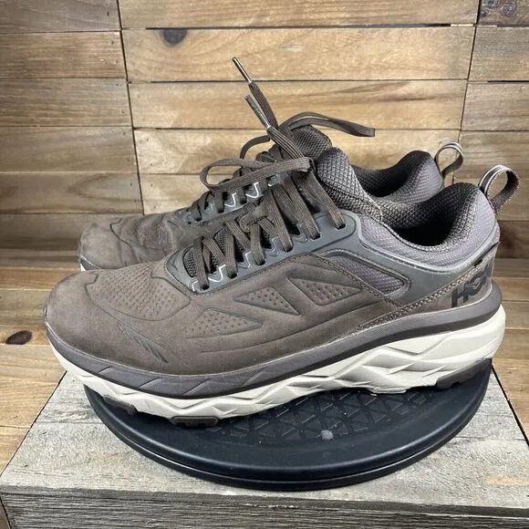 HOKA ONE ONE Challenger Mens Size 9 Low GTX Gore-Tex Brown Leather Hiking Shoes