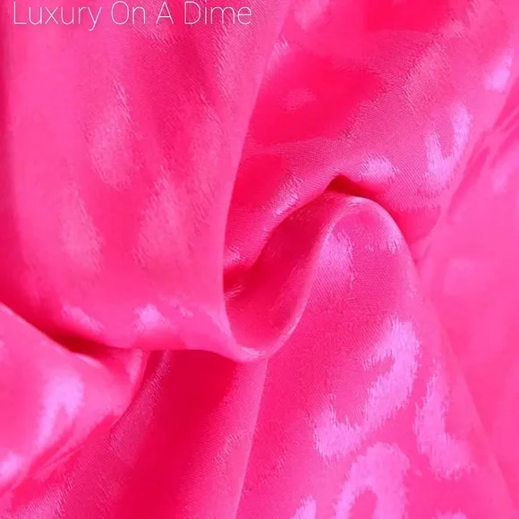 Hot Neon Pink Leopard Tie Belted Waist Tiered Ruffle Sleeveless Mini Dress