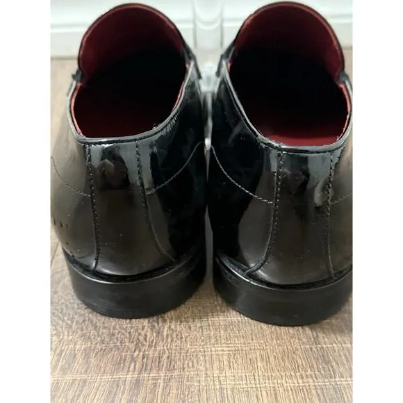 Hugo Boss Mellion Black Patent Leather Tuxedo Shoes Mens US 9.5 Formal