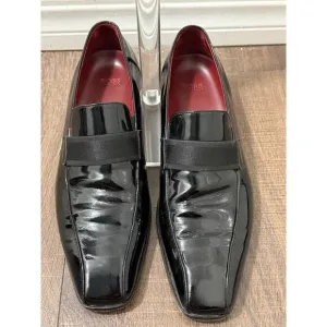 Hugo Boss Mellion Black Patent Leather Tuxedo Shoes Mens US 9.5 Formal