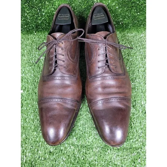 HUGO BOSS Selection Brown Leather Cap‎ Toe Dress Shoes Mens Size US 10 Italy
