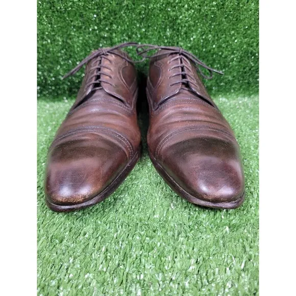 HUGO BOSS Selection Brown Leather Cap‎ Toe Dress Shoes Mens Size US 10 Italy