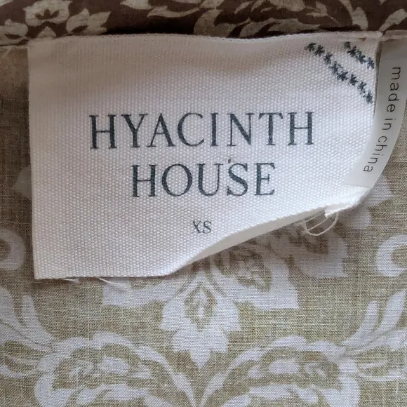 HYACINTH HOUSE Moss Printed Ruffle Collar Bennett Maxi Button Front Dress Sz XS