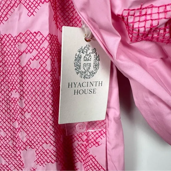 HYACINTH HOUSE Pink Embroidery Arem Caftan