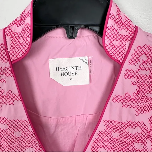 HYACINTH HOUSE Pink Embroidery Arem Caftan