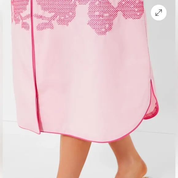 HYACINTH HOUSE Pink Embroidery Arem Caftan