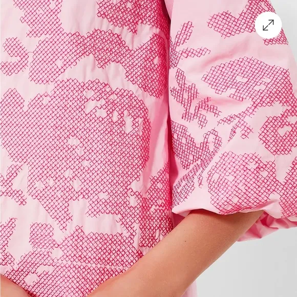 HYACINTH HOUSE Pink Embroidery Arem Caftan