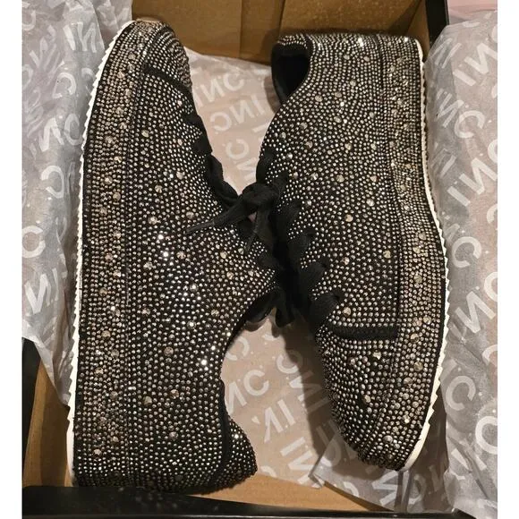 I.N.C. International Concepts Lola Rhinestone Sneakers Black New Size 9.5