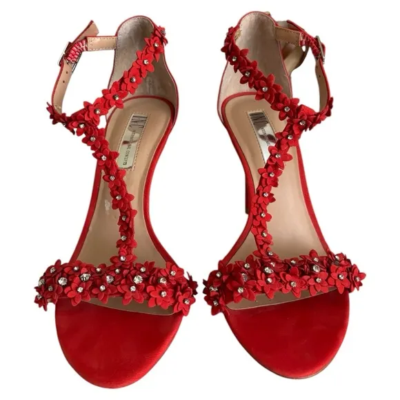 INC International Concepts Women's Rosiee T-Strap Embellished Evening Sandals