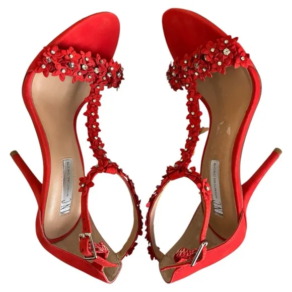 INC International Concepts Women's Rosiee T-Strap Embellished Evening Sandals