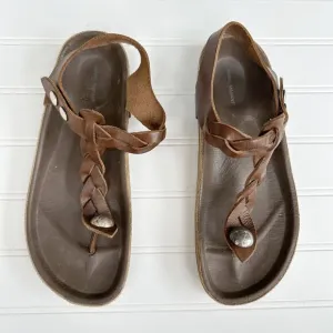 Isabel Marant Brook Braided Suede Sandals Brown Leather Flat Sandals
