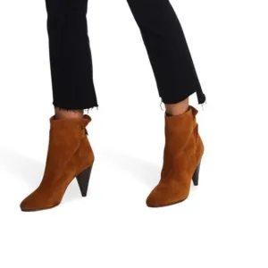 Isabel Marant Ankle Boots Lystal Cognac cowboy heels ankle shoes buckle booties