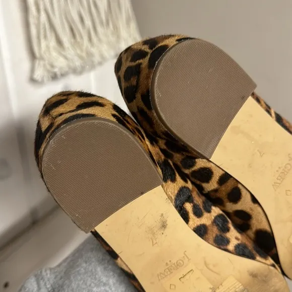 J. Crew Leopard Print Calf Hair Pointed Flats Size 7