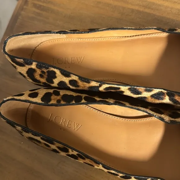 J. Crew Leopard Print Calf Hair Pointed Flats Size 7