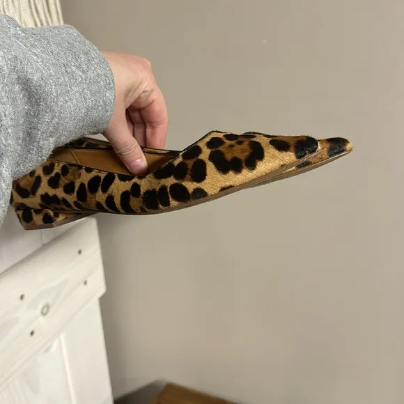 J. Crew Leopard Print Calf Hair Pointed Flats Size 7