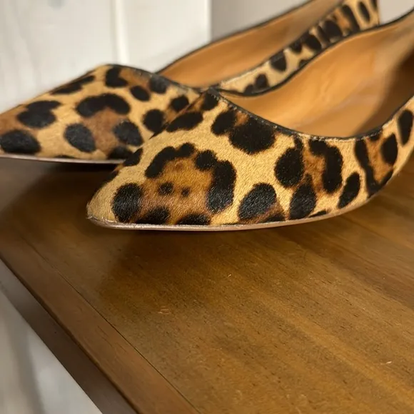 J. Crew Leopard Print Calf Hair Pointed Flats Size 7
