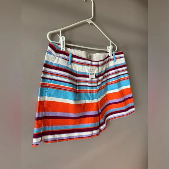 J. Crew NWT Women’s 100% Cotton Striped Dress‎ Shorts Size 14