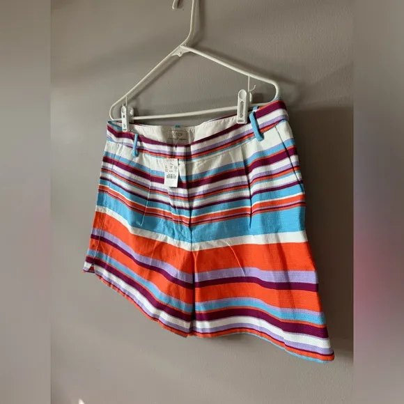 J. Crew NWT Women’s 100% Cotton Striped Dress‎ Shorts Size 14