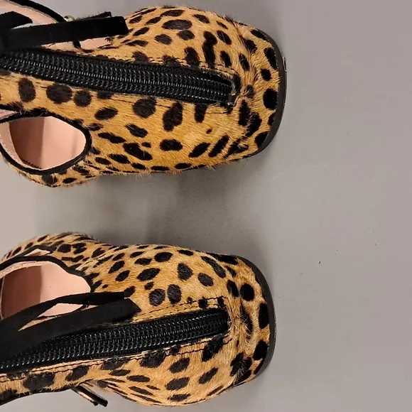 J. Crew Sally Calf Hair Leopard Print Ballet Flats Women's Shoes Size 8.5