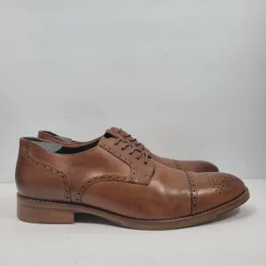 J&amp;M Est 1850 Men’s Brown Leather Wing Tip Dress Shoes 20-1896 US Size 13