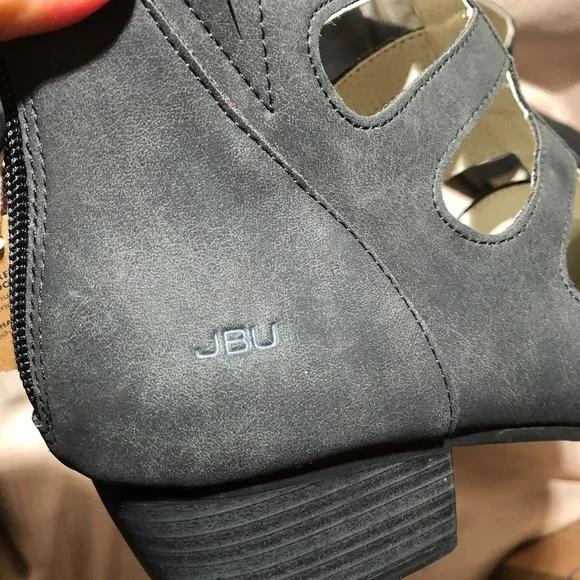 JBU Jambu women Blue Vegan Cut Out Ankle zip up Booties, 8.5