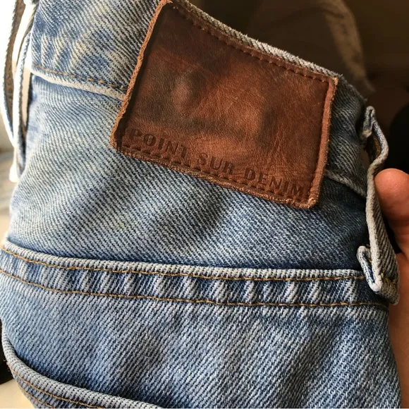 J.CREW Point Sur Rigid Kickout Crop Jean Sailor Blue Wash Size 24 100% cotton.