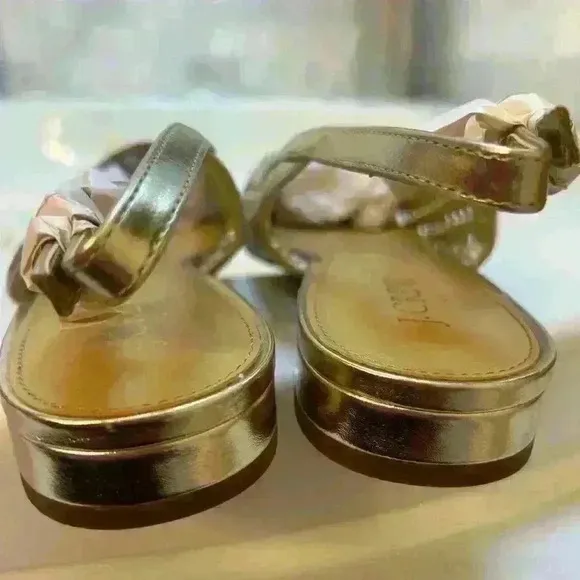 JCrew woman's size 9 woven gold flat slingbacks new in box
