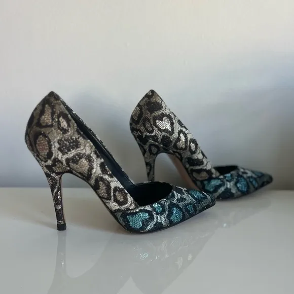 Jean-Michel Cazabat Erika Leopard Print Shimmery Pumps Size 36