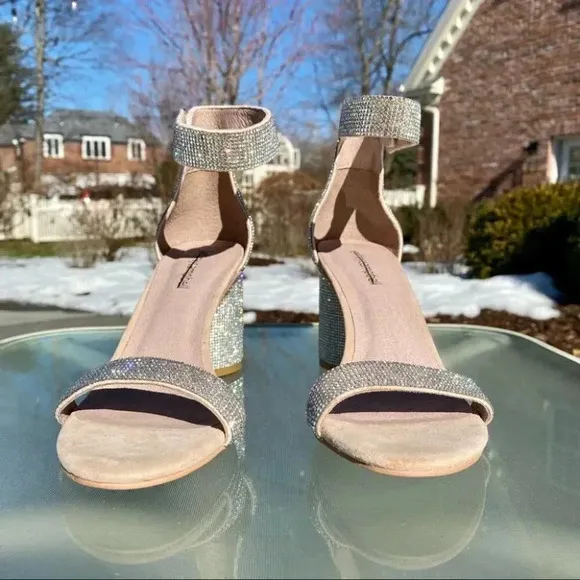 Jeffrey Campbell Laura Crystal Embellished Ankle Sandals Cocktail Party Wedding
