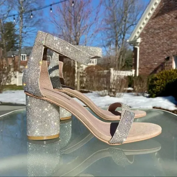 Jeffrey Campbell Laura Crystal Embellished Ankle Sandals Cocktail Party Wedding