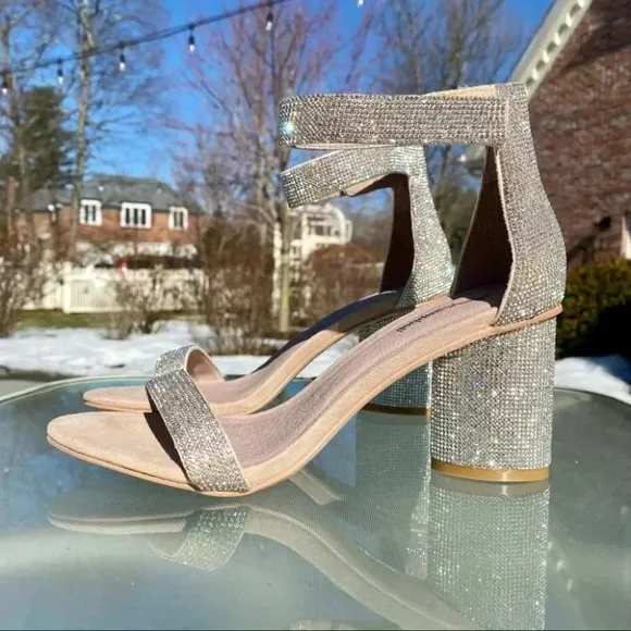 Jeffrey Campbell Laura Crystal Embellished Ankle Sandals Cocktail Party Wedding