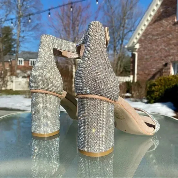 Jeffrey Campbell Laura Crystal Embellished Ankle Sandals Cocktail Party Wedding