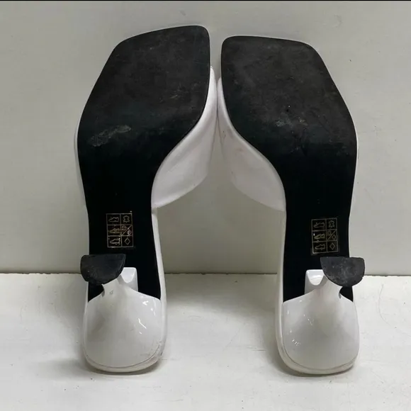 Jeffrey Campbell Leather Mr. Big Square Low Heels White 8
