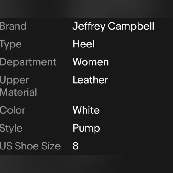 Jeffrey Campbell Leather Mr. Big Square Low Heels White 8